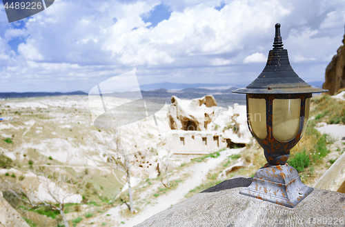 Image of Street lamp at observation platform in Cappadocia