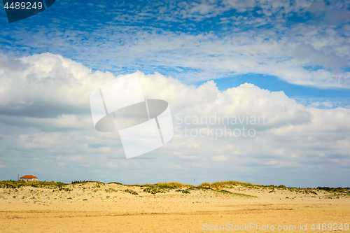 Image of Portugal landscape with sand and sky with clouds