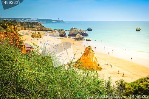 Image of View from above to the beach in Portugal