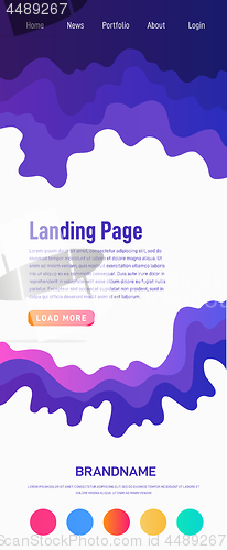 Image of Landing page design template. Wave origami paper cut style. Can be used for ui, web, print design. Vector