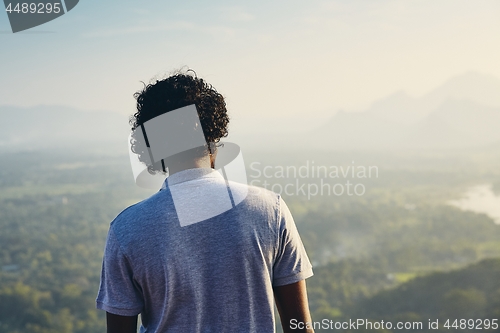 Image of Man contemplation at the sunset