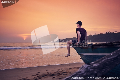 Image of Contemplation during beautiful sunrise