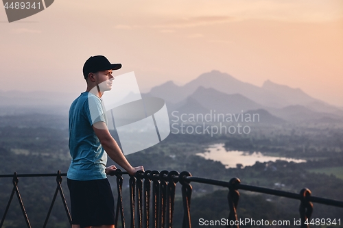 Image of Man contemplation at the sunset