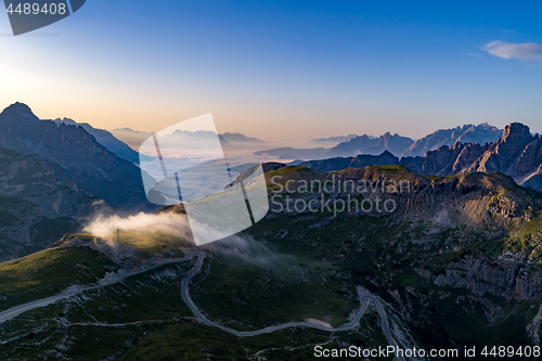 Image of National Nature Park Tre Cime In the Dolomites Alps. Beautiful n