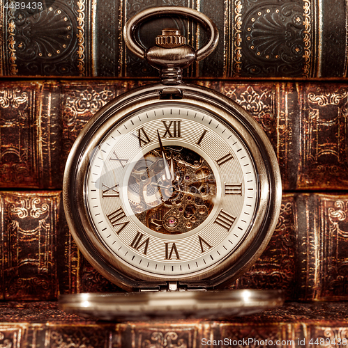 Image of Close up on vintage clock