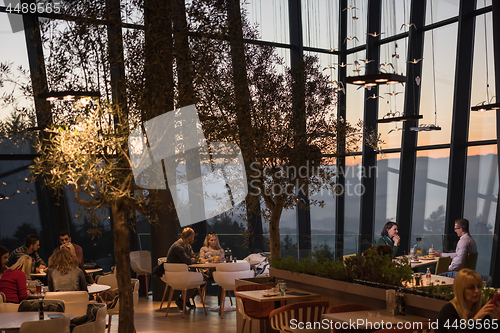 Image of Couple on a romantic dinner at the restaurant