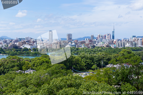 Image of Fukuoka city in the park