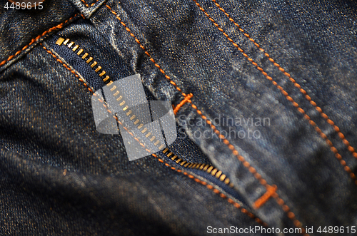 Image of Denim jeans background with zipper