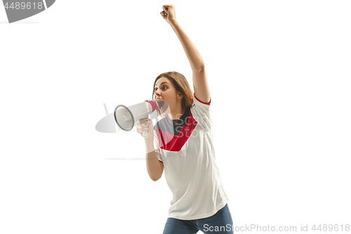 Image of egyptian football fan on white background