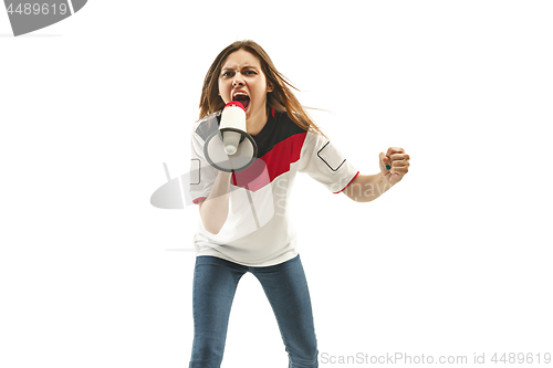 Image of egyptian football fan on white background