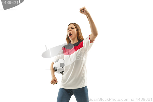 Image of egyptian football fan on white background