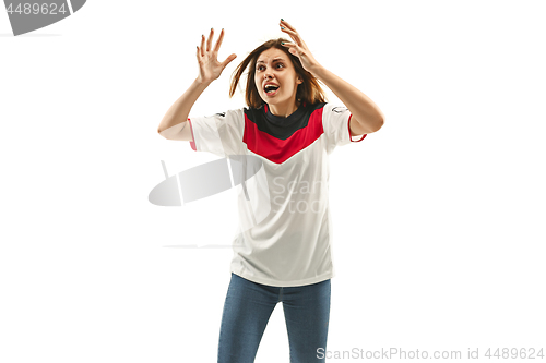 Image of egyptian football fan on white background