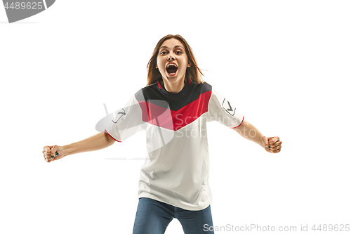 Image of egyptian football fan on white background