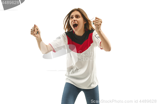 Image of egyptian football fan on white background