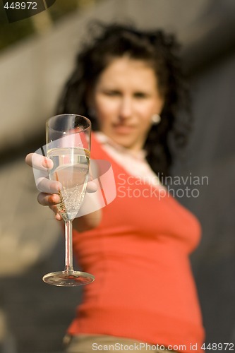 Image of woman with champagne glass