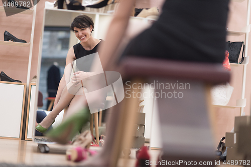 Image of Woman Trying New Shoes