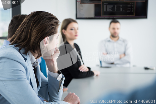 Image of Business Team At A Meeting at modern office building