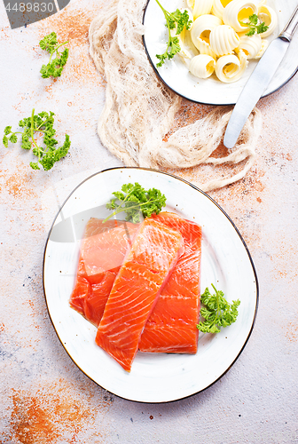 Image of salmon fish and butter 