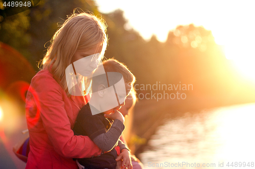 Image of Baby Boy or Girl Have Fun Outdoors