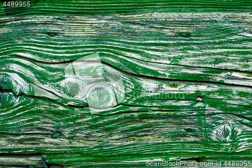 Image of Old wooden green door grunge texture