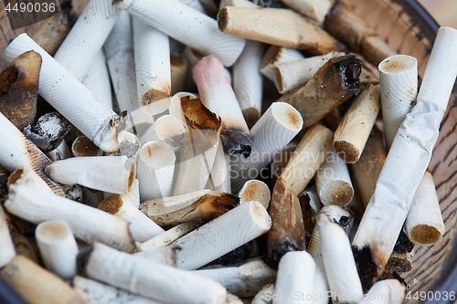 Image of Cigarette buts in an ashtray