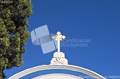 Image of Cross over a cemetery entrance