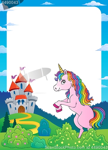 Image of Unicorn near castle theme frame 4