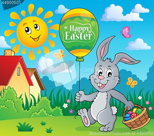 Image of Easter rabbit with balloon image 2