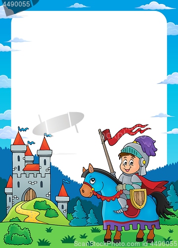 Image of Knight on horse theme frame 1
