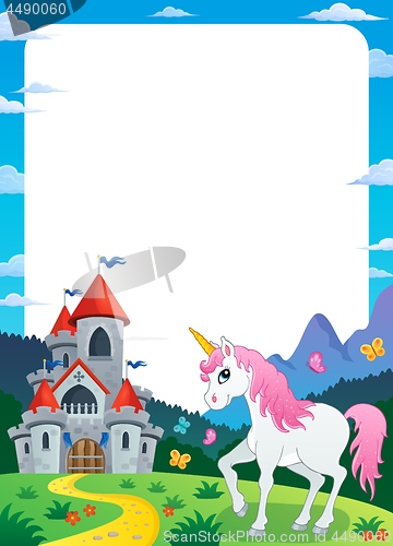 Image of Unicorn near castle theme frame 3