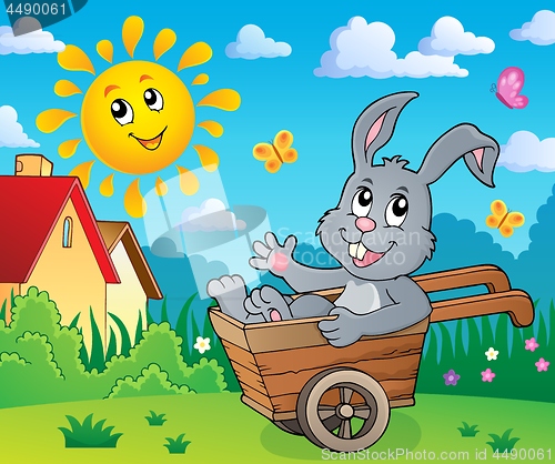 Image of Easter bunny in wheelbarrow image 5