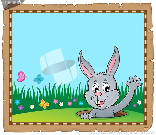 Image of Parchment with lurking Easter bunny 4