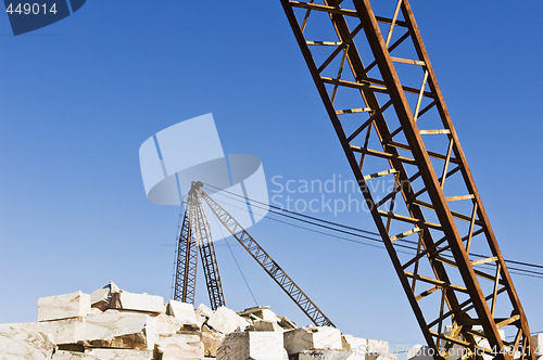 Image of Cranes at marble quarry