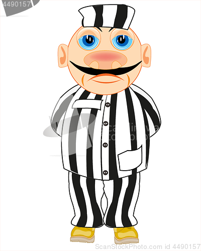 Image of Man prisoner on white background is insulated