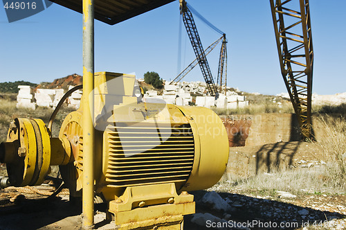 Image of Big electric motor in a marble quarry