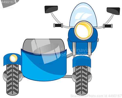 Image of Motorcycle with sidercar on white background is insulated