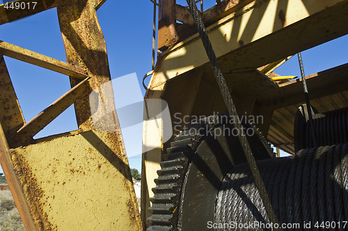 Image of Detail of a quarry crane
