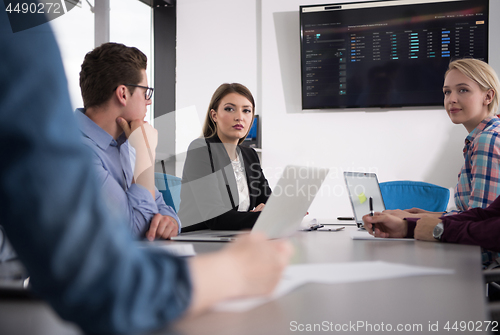 Image of Business Team At A Meeting at modern office building