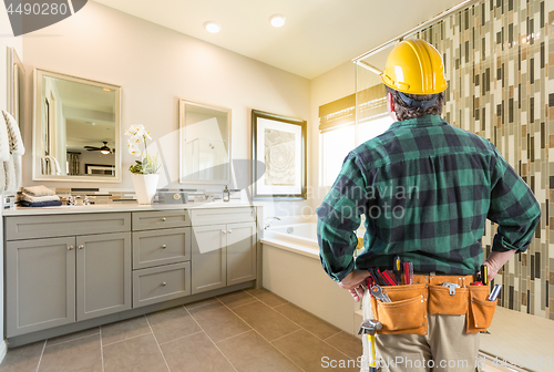 Image of Contractor Facing Completed Custom Master Bathroom