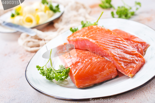 Image of salmon fish and butter 