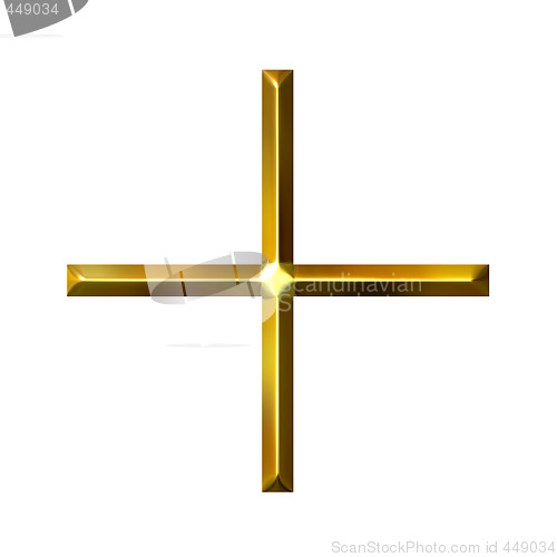 Image of 3D Golden Addition Symbol