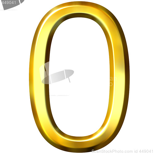 Image of 3d golden number 0