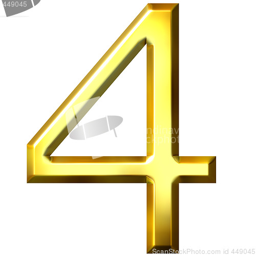 Image of 3d golden number 4