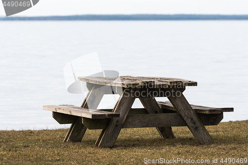 Image of Weathered wooden resting place