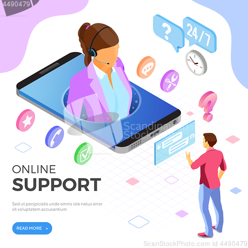 Image of Isometric Online Customer Support