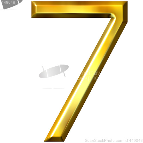 Image of 3d golden number 7