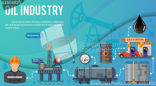 Image of Oil Industry Banner Infographics