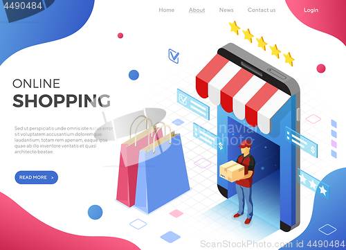 Image of Online Internet Shopping Delivery Isometric Concept