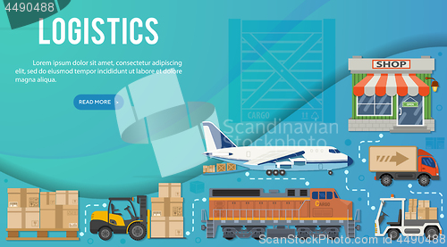 Image of Freight Transport and Logistics Banner Infographics