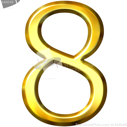 Image of 3d golden number 8